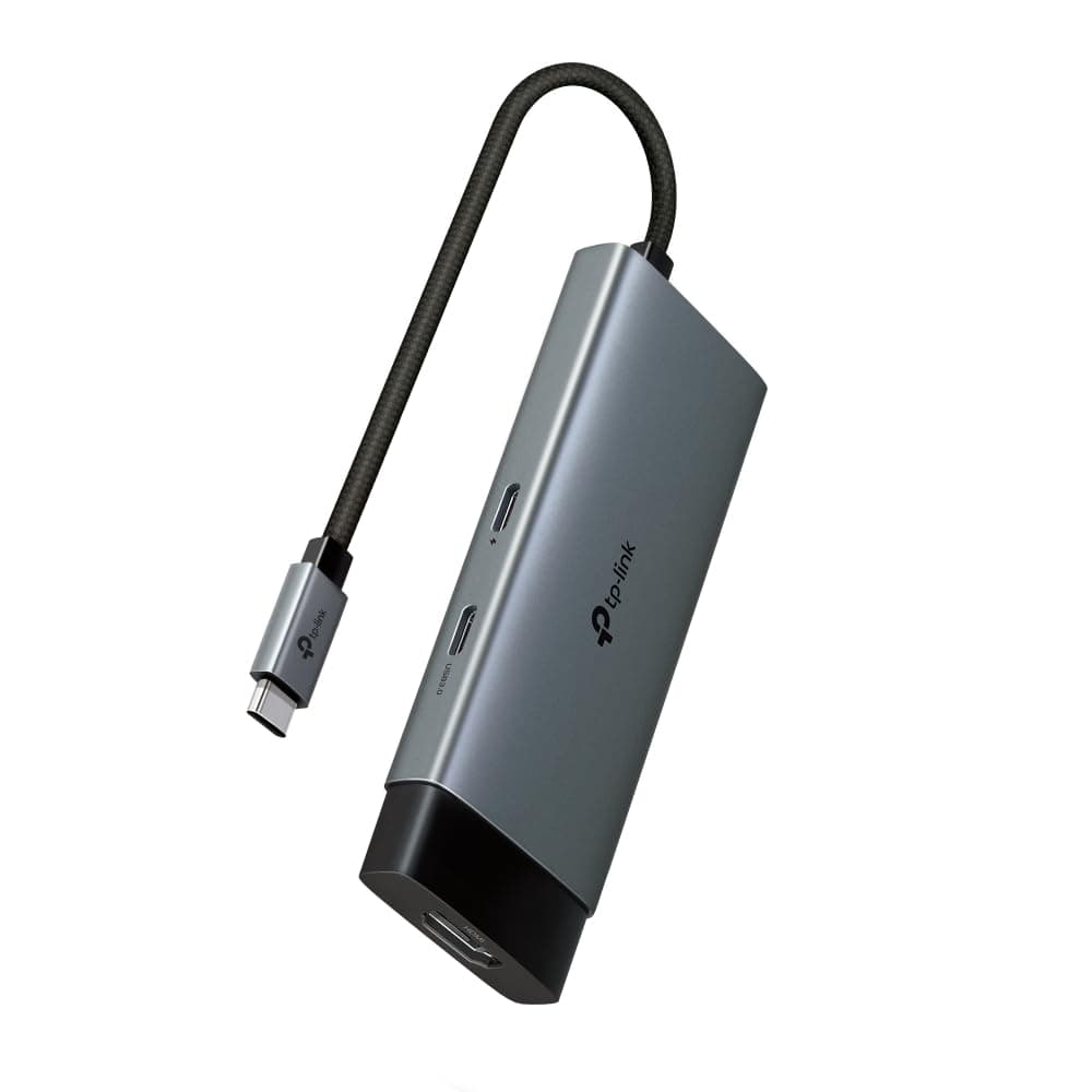 Докинг станция TP-Link UH5020C, от USB-C към 1x USB-C(PD), 1x USB-C, 2x USB-A, 1x HDMI, сива