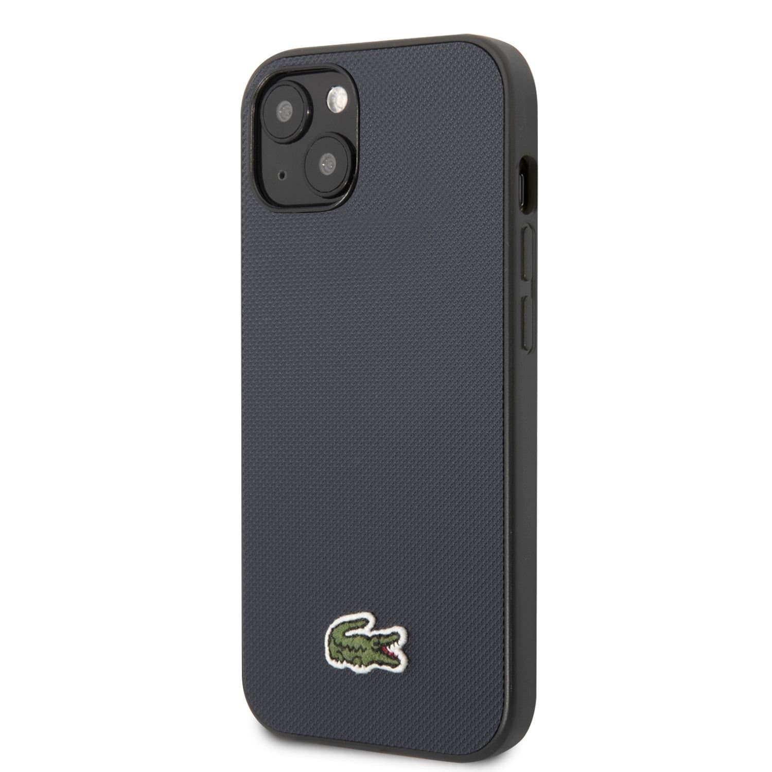 Дизайнерски кожен кейс за iPhone 14 Plus - Lacoste Iconic Petit Pique Logo Case (син)