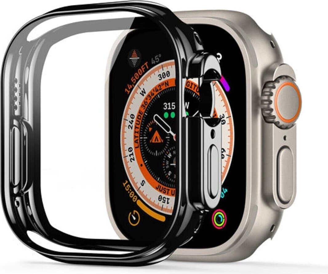 Качествен силиконов (TPU) кейс с вграден протектор за дисплея за Apple Watch Ultra, Ultra 2 49мм - Dux Ducis Samo TPU Case (черен)