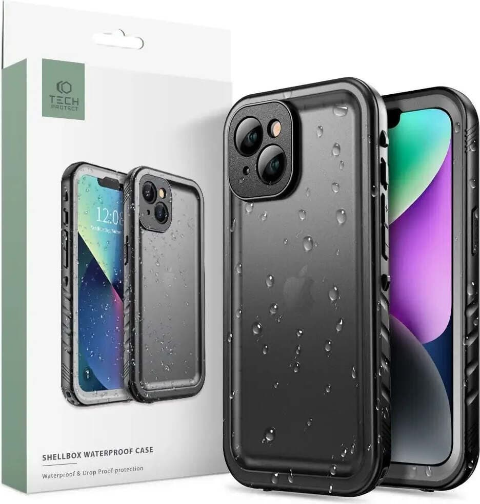 Ударо и водоустойчив кейс за iPhone 14 Plus - Tech-Protect Shellbox IP68 Waterproof Case (черен)