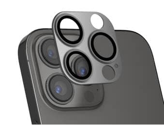 2 броя предпазни плочки за камерата на iPhone 14 Pro, iPhone 14 Pro Max - 4smarts StyleGlass Camera Lens Protector (тъмносив и прозрачен)