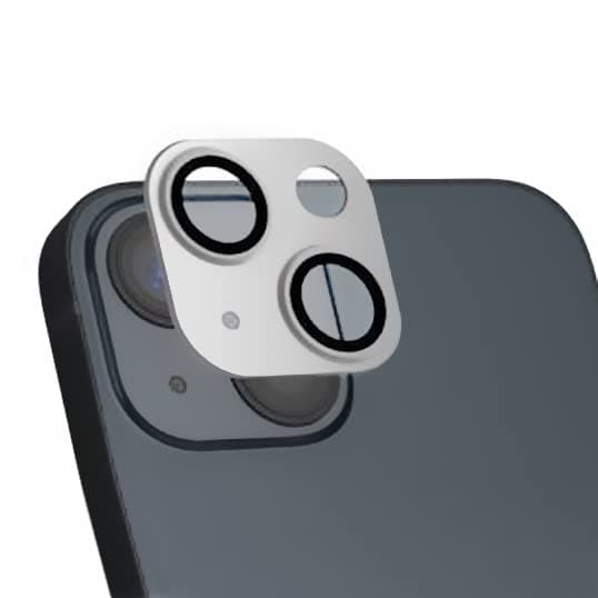 2 броя предпазни плочки за камерата на iPhone 14, iPhone 14 Plus - 4smarts StyleGlass Camera Lens Protector (сребрист и прозрачен)