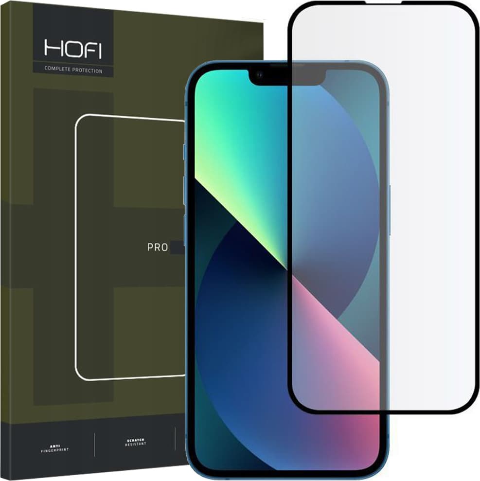 Калено стъклено защитно покритие за дисплея на iPhone 13 mini - Hofi Glass Pro Plus Tempered Glass 2.5D (черен-прозрачен)