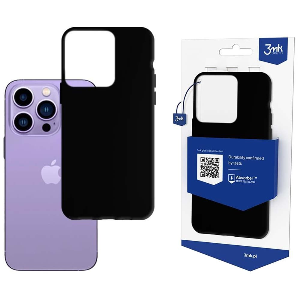 Силиконов (TPU) калъф за iPhone 14 Pro - 3MK Matt Case (черен)