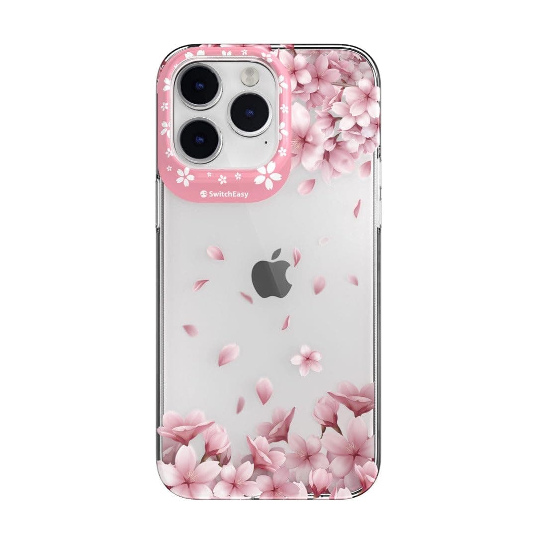 Дизайнерски хибриден удароустойчив кейс за iPhone 14 Pro Max (прозрачен) - SwitchEasy Artist Sakura Case