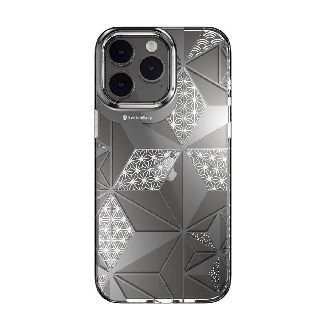 Дизайнерски хибриден удароустойчив кейс за iPhone 14 Pro Max (прозрачен) - SwitchEasy Artist Asanoha Case