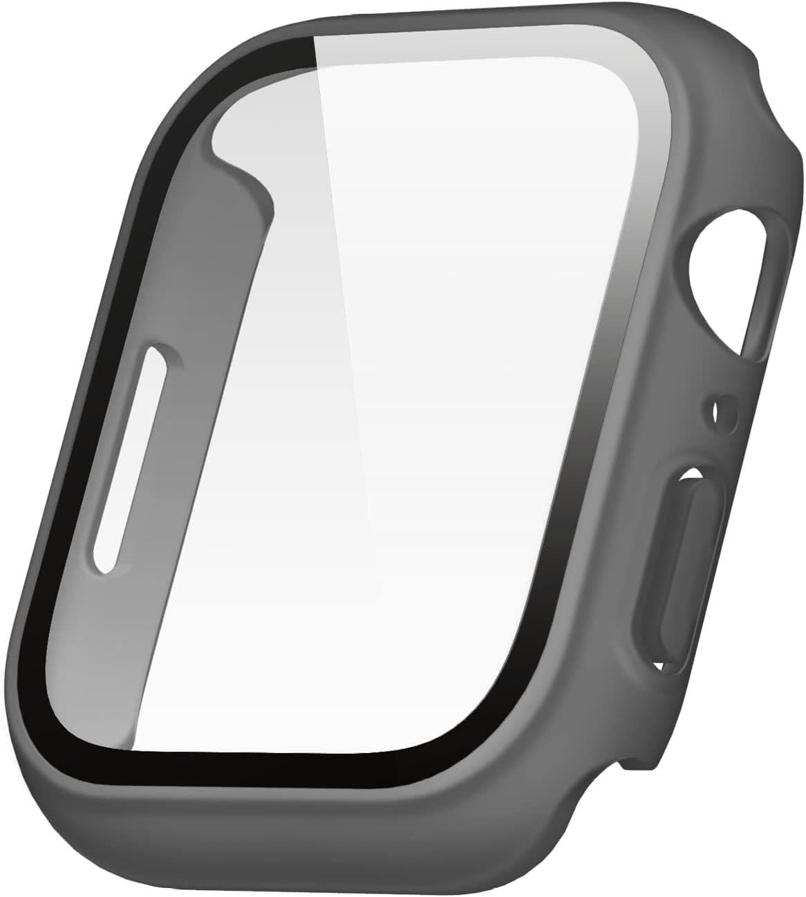 Качествен твърд кейс с вграден стъклен протектор за дисплея на Apple Watch 8 41мм, Apple Watch 7 41мм - Elago Clear Shield Case (сив)