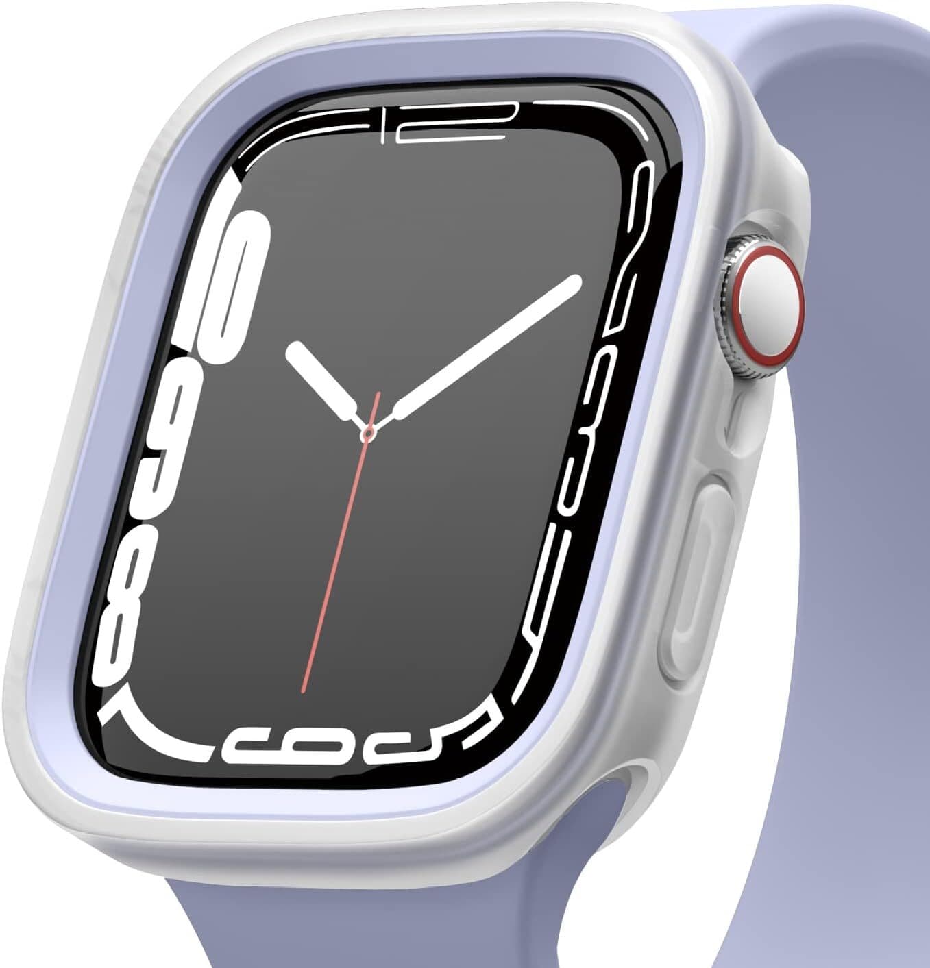 Силиконов (TPU) кейс с две сменяеми поликарбонатни части за Apple Watch 7 45мм, Apple Watch 8 45мм - Elago Duo Apple Watch Case (прозрачен-мат и лилав)
