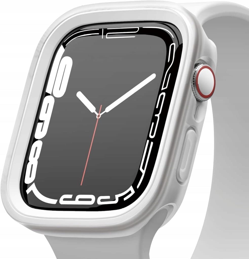 Силиконов (TPU) кейс с две сменяеми поликарбонатни части за Apple Watch 7 41мм, Apple Watch 8 41мм - Elago Duo Apple Watch Case (прозрачен-мат и бял)