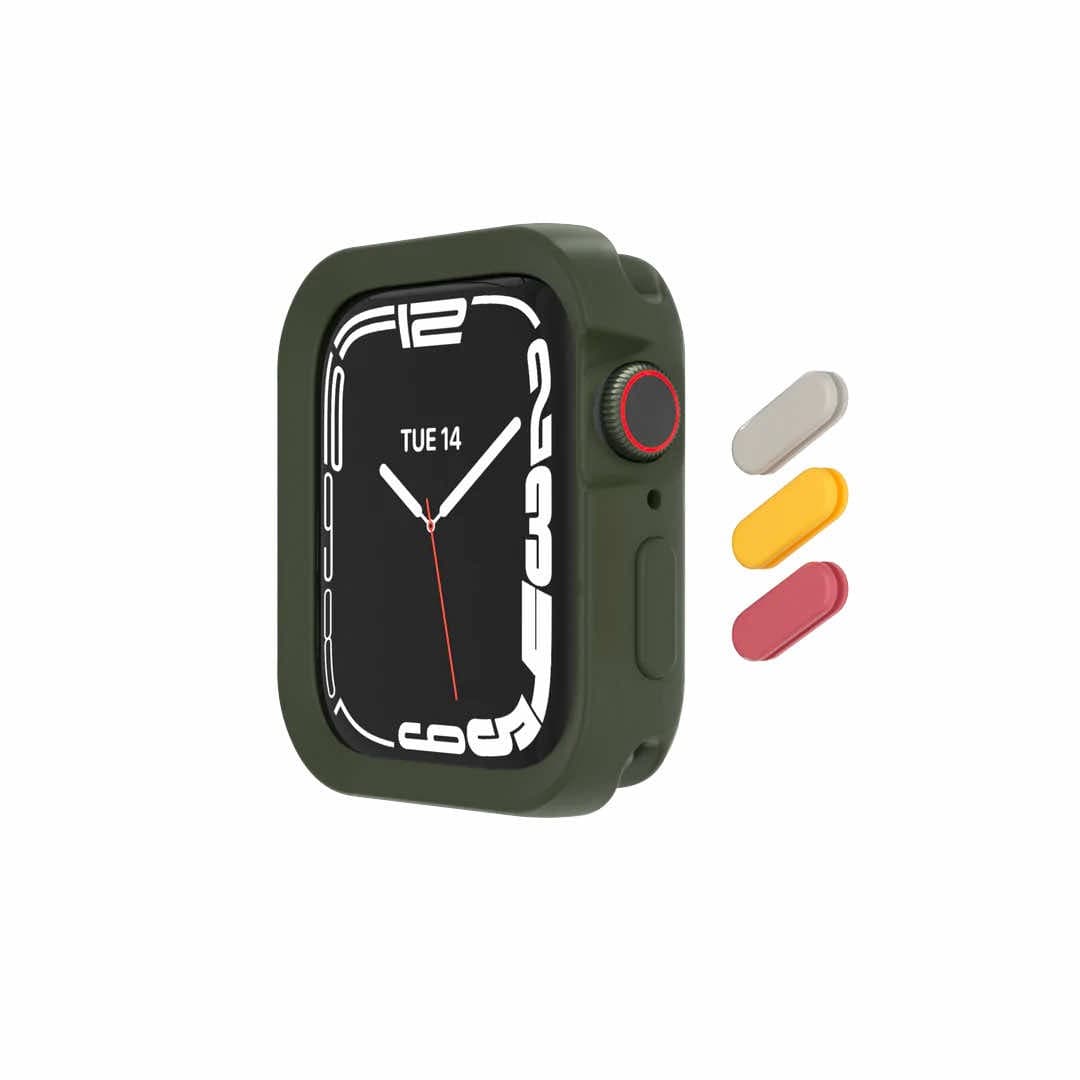 Удароустойчив силиконов (TPU) кейс за Apple Watch 45мм, 44мм - SwitchEasy Colors Case (зелен)