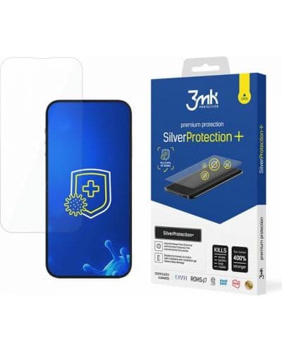 Антибактериално защитно покритие за дисплея на iPhone 14, iPhone 14 Pro - 3mk Silver Protection+ Screen Protector (прозрачен)