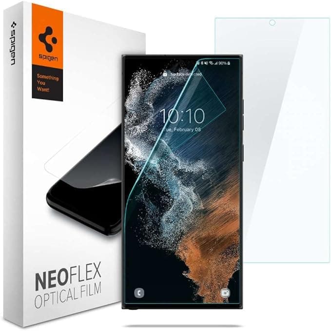 2 броя защитни покритиия за целия дисплей на Samsung Galaxy S22 Ultra - Spigen Neo Flex Solid Screen Protector 2 Pack (прозрачен)