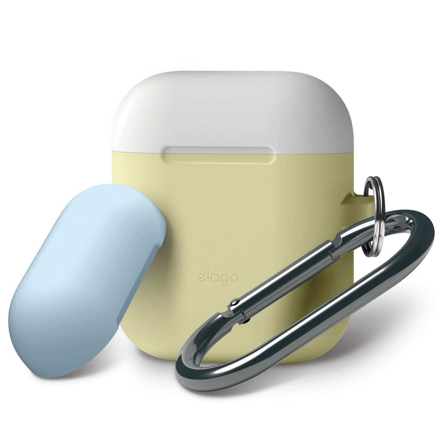 Калъф за слушалки Elago Duo Hang Silicone Case EAPDH-YE-WHPBL, за Apple AirPods, силиконов, жълт