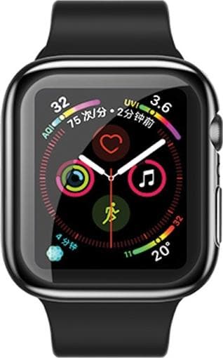 Качествен силиконов (TPU) кейс за Apple Watch Series 44мм - USAMS Full Protective TPU Case (черен)
