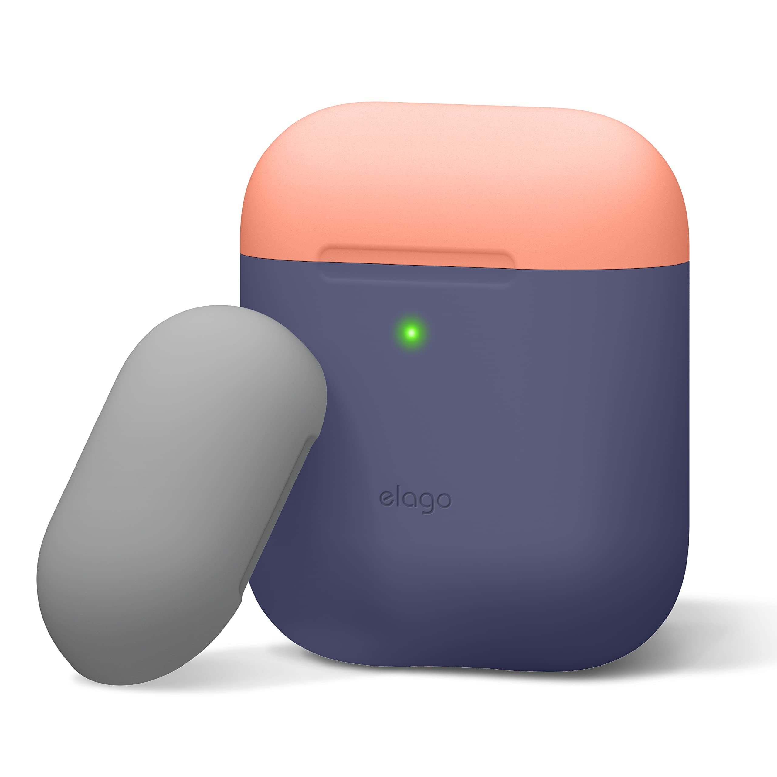 Калъф за слушалки Elago Duo Silicone Case EAPDO-JIN-PEMGY, за Apple AirPods, силиконов, тъмносин
