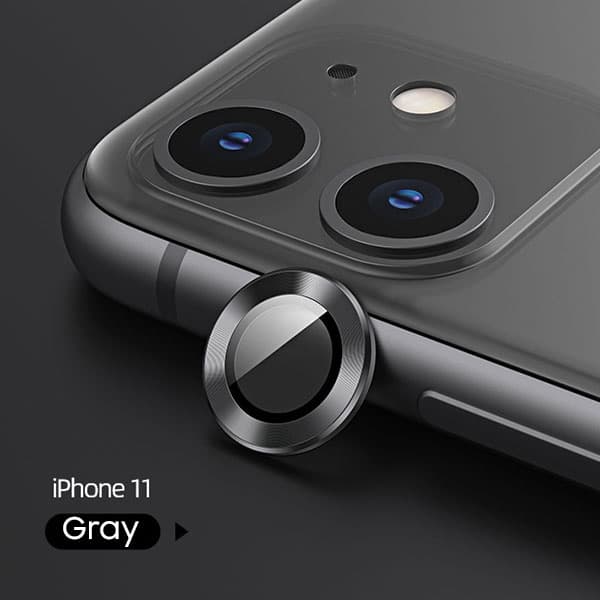 Предпазни стъклени лещи за камерата на iPhone 11 Pro - USAMS Metal Camera Lens Glass Film (тъмносив)