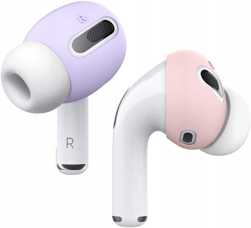 Антибактериални силиконови калъфчета за Apple Airpods Pro (4 броя) - Elago Airpods Pro Secure Fit (розов-лилав)