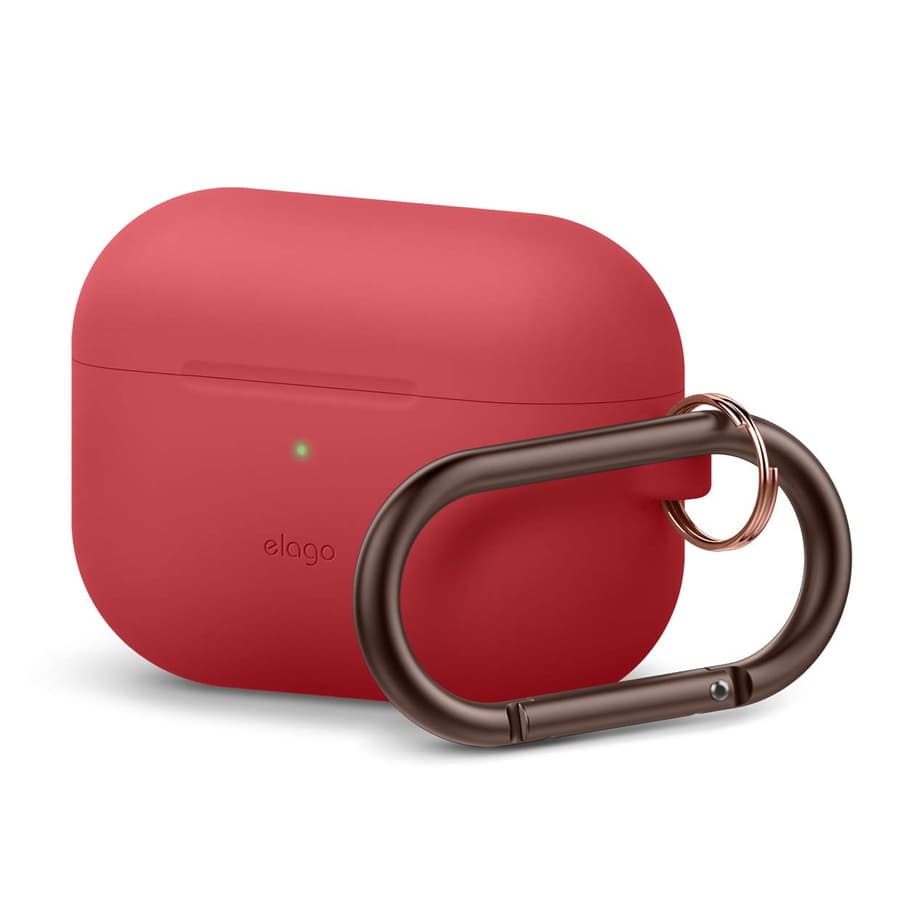 Силиконов калъф с карабинер за Apple Airpods Pro - Elago Airpods Original Hang Silicone Case (червен)