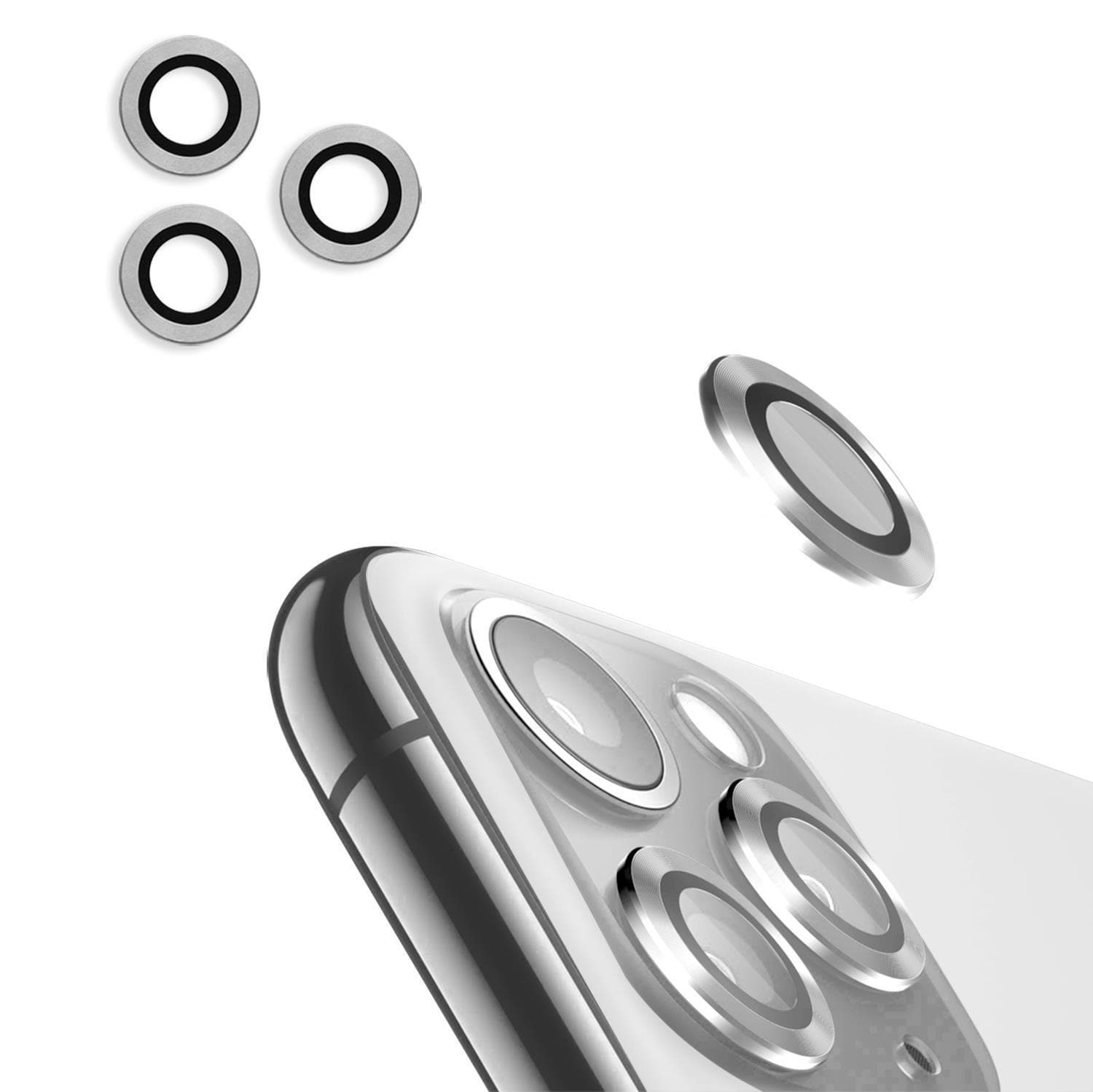 Предпазни стъклени лещи за камерата на iPhone 11 Pro, 11 Pro Max - 4smarts Second Glass Pro Camera Set (сребрист)