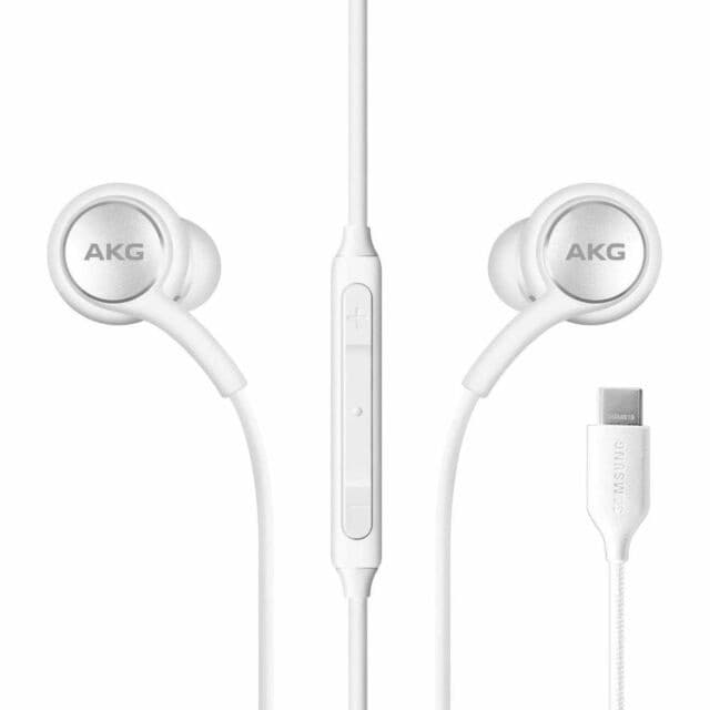 Слушалки с USB-C конектор с микрофон и управление на звука за Samsung мобилни устройства (бял) - Samsung Earphones Tuned by AKG GH59-15107A (bulk)