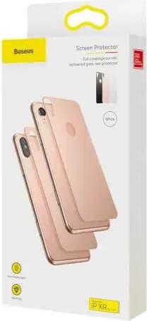 Калено стъклено защитно покритие за задната част на iPhone XR - Baseus Back Glass Film (златист)