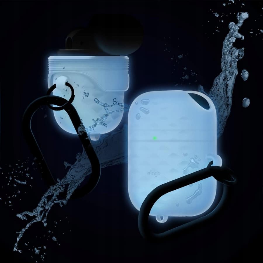 Водоустойчив силиконов калъф с карабинер за Apple Airpods - Elago Airpods Waterproof Active Hang Case (фосфор)