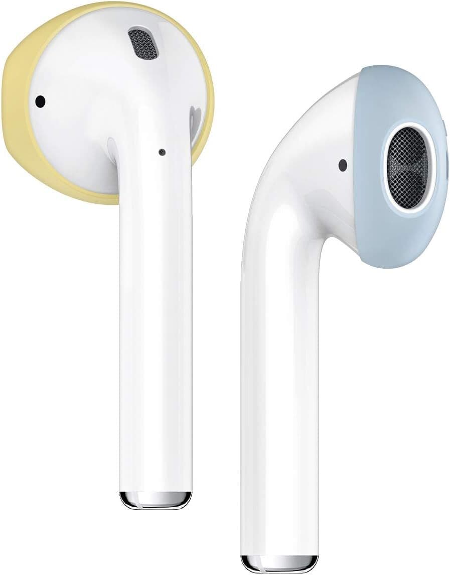 Антибактериални силиконови калъфчета за Apple Airpods и Apple Airpods 2 (бял) (4 броя) - Elago Airpods Secure Fit (жълт)