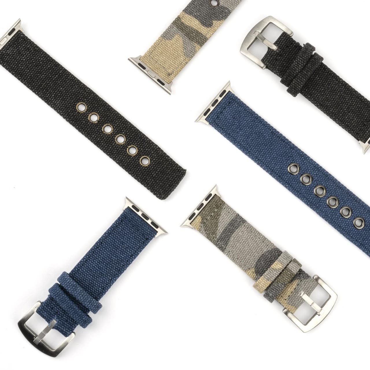 Памучна каишка за Apple Watch 38мм, 40мм, 41мм, 42мм (2024) - 4smarts Cotton Wrist Band (черен)