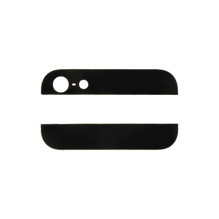 Стъклени елементи за горната и долната част от гърба за iPhone 5S - OEM Back Cover Glass (черен)