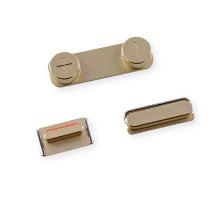 Комплект оригинални резервни бутони за iPhone 5, iPhone 5S, iPhone SE - Apple Buttons Set (златист)