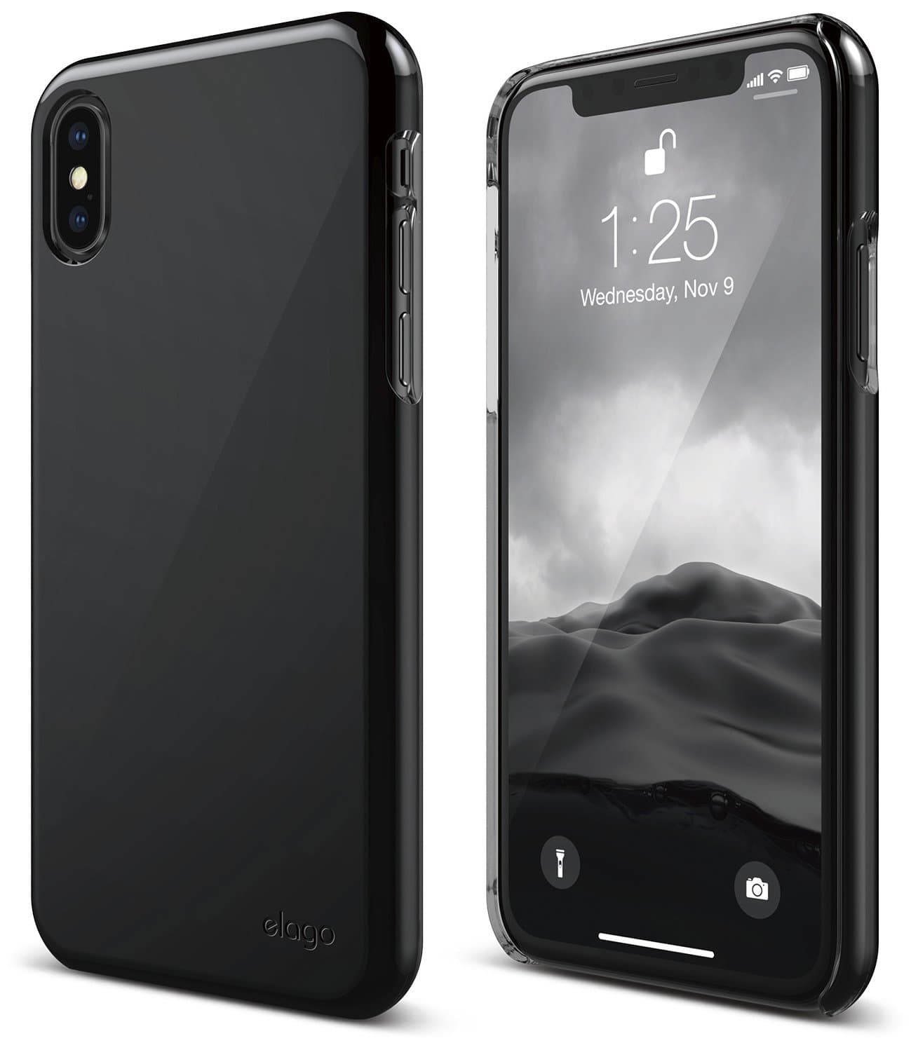 Качествен поликарбонатов кейс за iPhone XS, iPhone X - Elago S8 Slim Fit 2 Case (черен-лъскав)