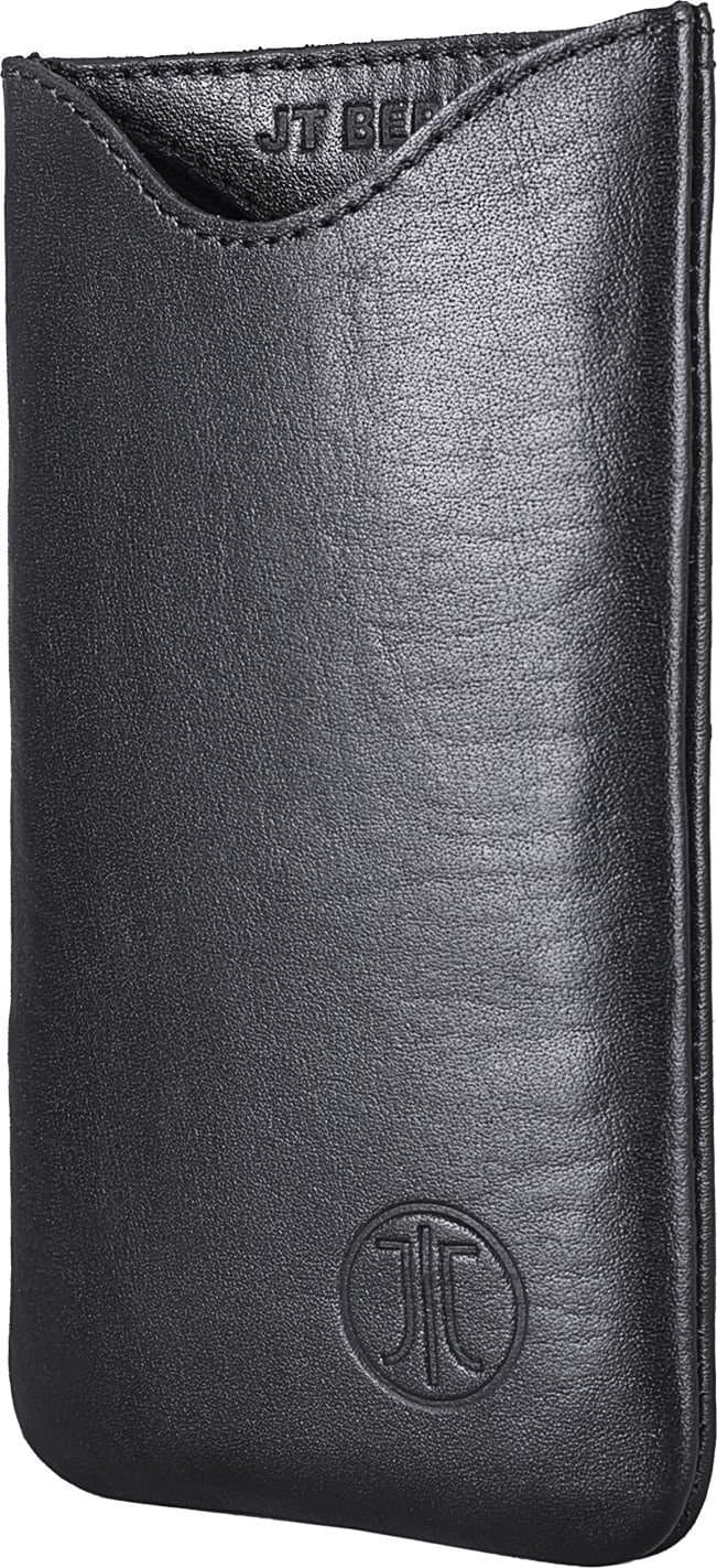 Кожен калъф (естествена кожа) за Galaxy A3, S3, S4, Blackberry Z10, HTC One и др. - JT Berlin SlimCase Leather XL (черен)