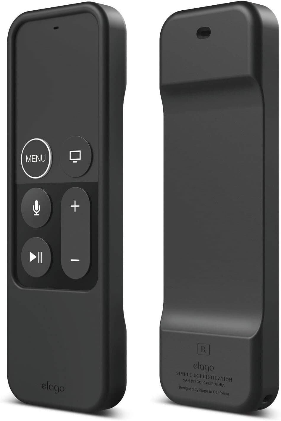 Удароустойчив силиконов калъф за Apple TV Siri Remote - Elago R1 Intelli Case (черен)