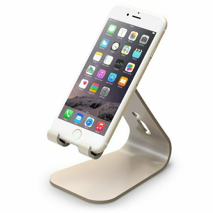 Дизайнерска алуминиева поставка за смартфони - Elago M2 Stand (златиста)