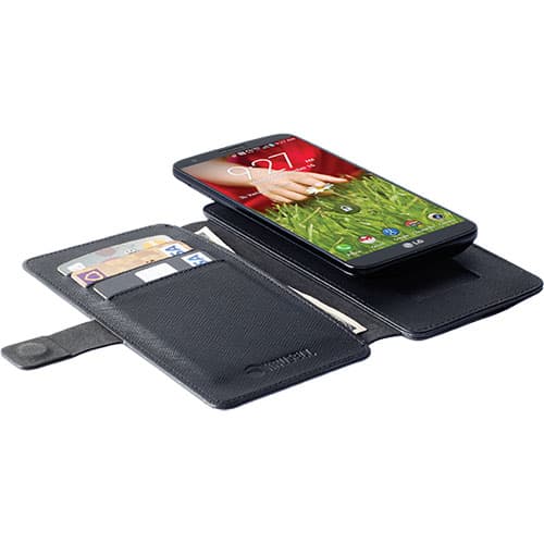 Универсален кожен калъф, тип портфейл за Desire 310, One X, Galaxy Alpha, Galaxy A3, Nexus 4 и други - Krusell Malmö FlipWallet Slide 3XL (черен)