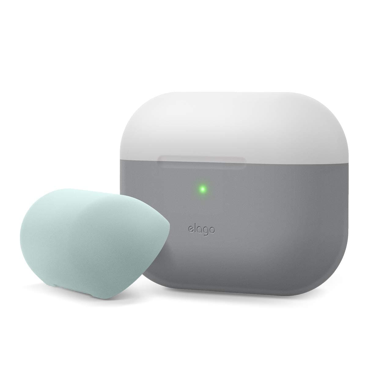 Калъф за слушалки Elago Duo Silicone EAPPDO-TRDG-LGMT, за Apple AirPods Pro, силиконов, сив-светлосив