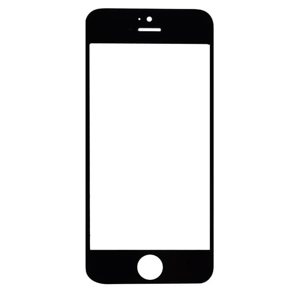 Оригинално резервно калено външно стъкло за iPhone 5 - Apple iPhone 5 Glass (черен)