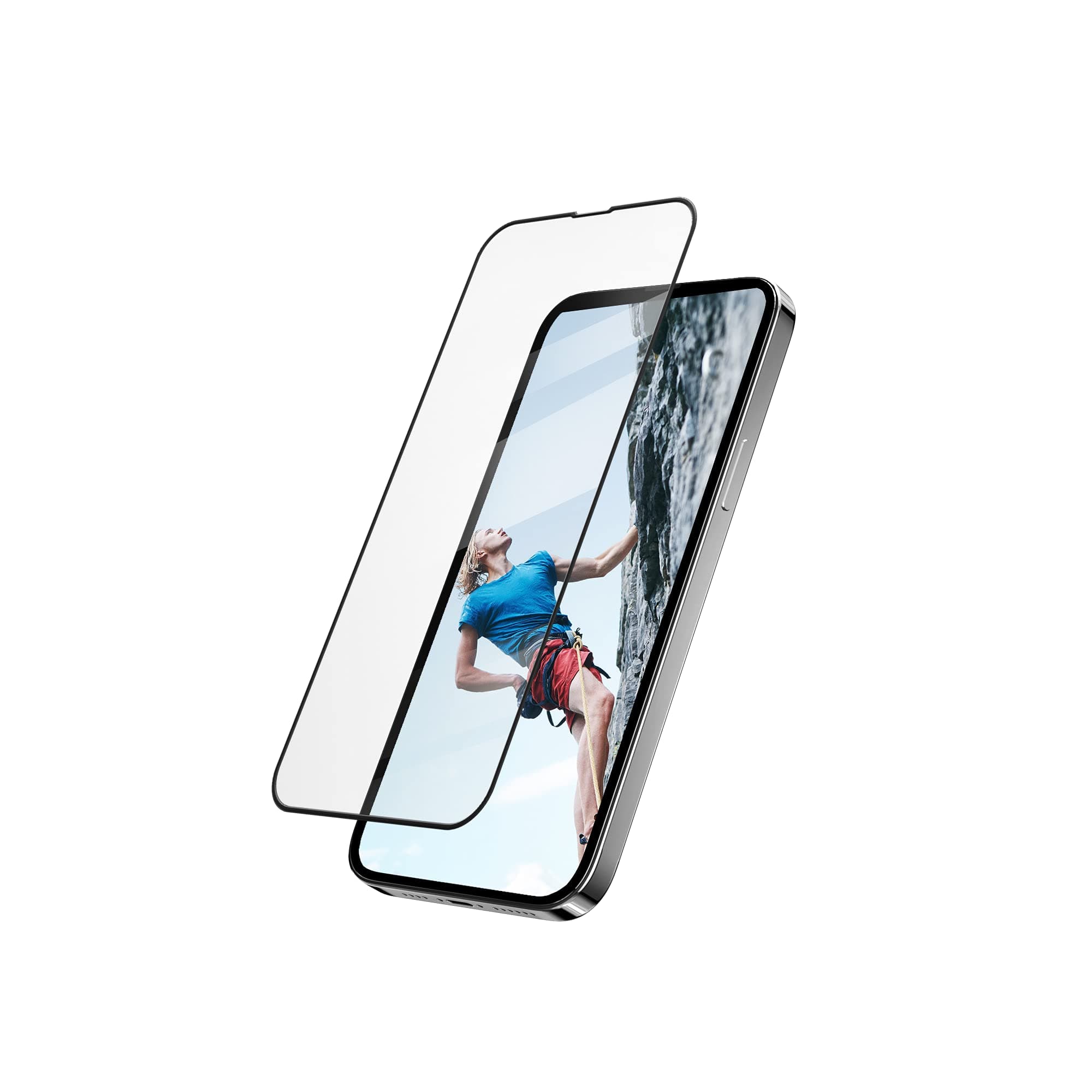 Калено стъклено защитно покритие за дисплея на iPhone 13 Pro Max - SwitchEasy Glass Bumper Full Cover Tempered Glass (черен-прозрачен)