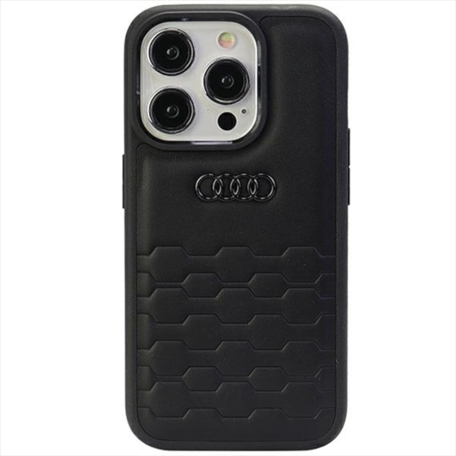 Дизайнерски кожен кейс за iPhone 15 Pro - Audi GT Synthetic Leather Hard Case (черен)