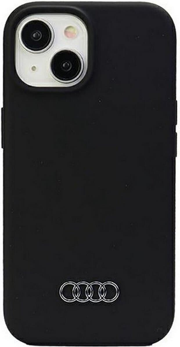Дизайнерски силиконов калъф за iPhone 15 (черен) - Audi Liquid Silicone Case