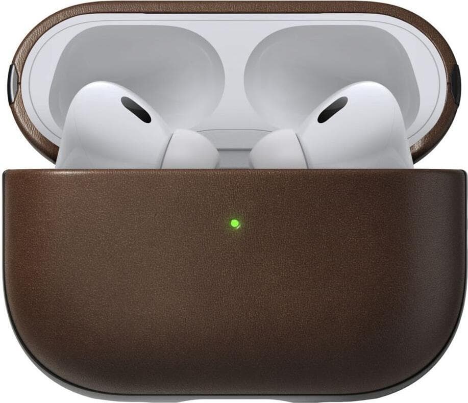 Кожен (естествена кожа) кейс за Apple Airpods Pro 2, AirPods Pro - Nomad Modern Leather Case (тъмнокафяв)