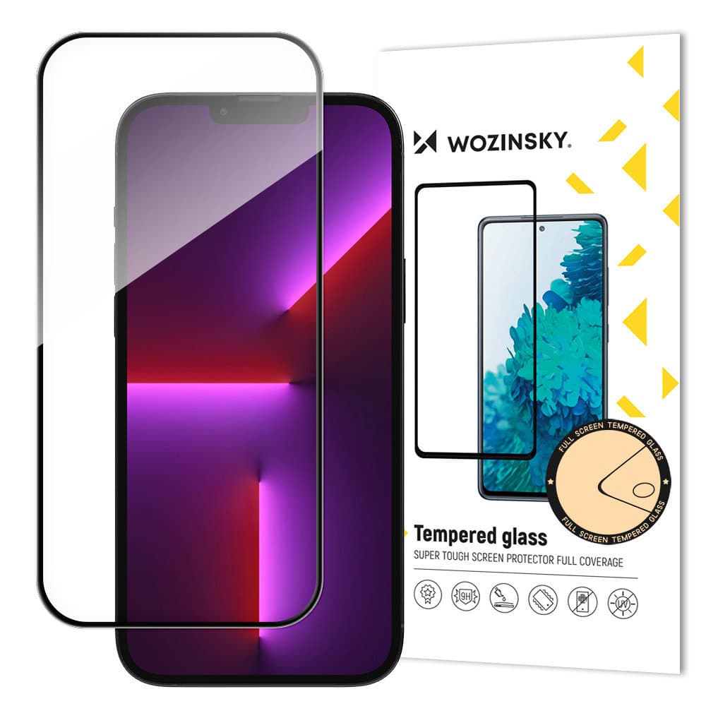 Калено стъклено защитно покритие за дисплея на iPhone 15 Pro Max - Wozinsky Full Glue 3D Tempered Glass (черен-прозрачен)