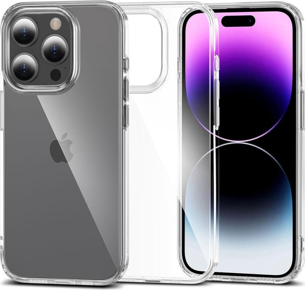 Хибриден удароустойчив кейс за iPhone 15 Pro Max (прозрачен) - Tech-Protect Flexair Hybrid Case