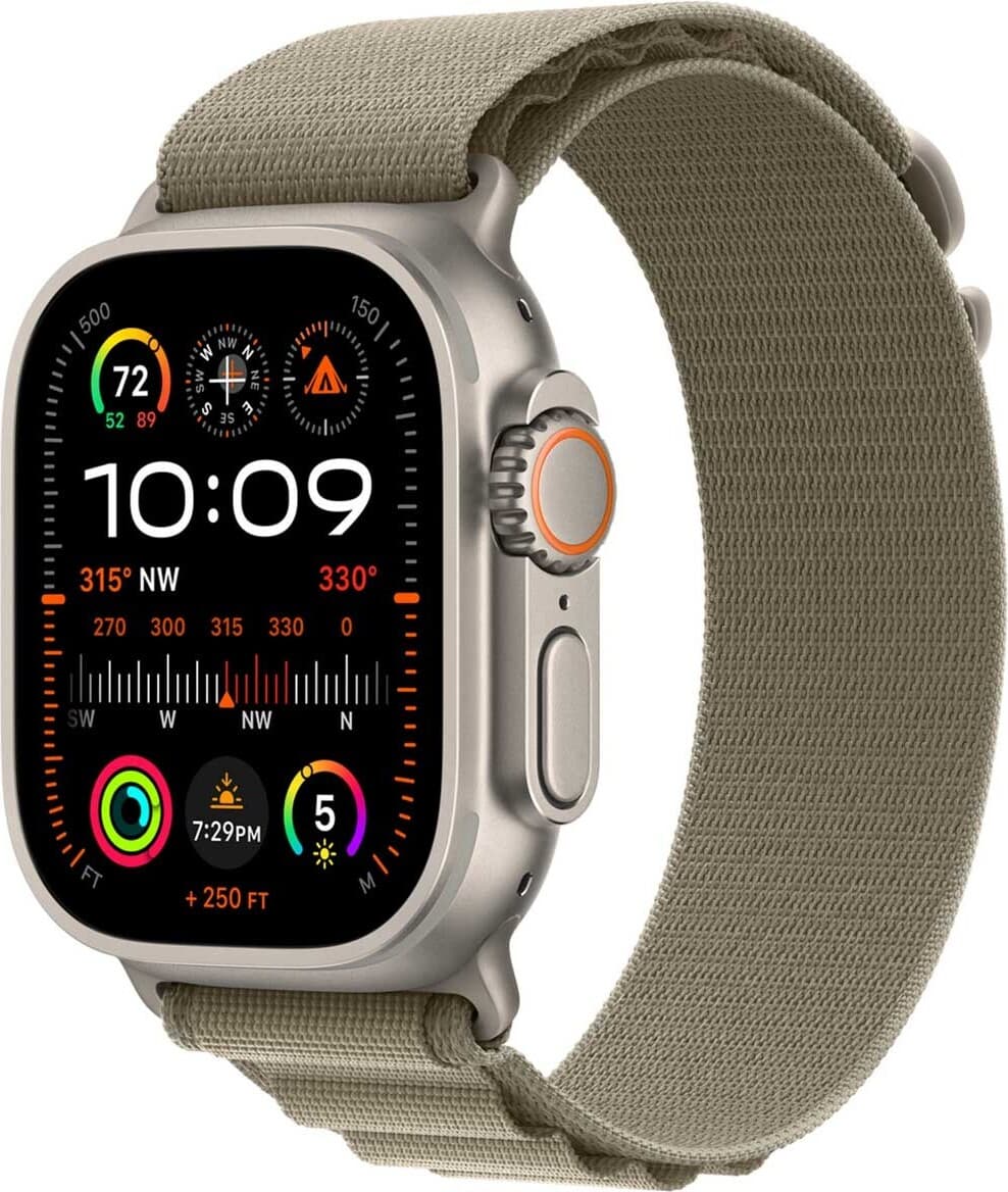 Оригинална текстилна каишка за Apple Watch Ultra, Ultra 2 49мм - Apple Alpine Loop Medium (светлозелен)