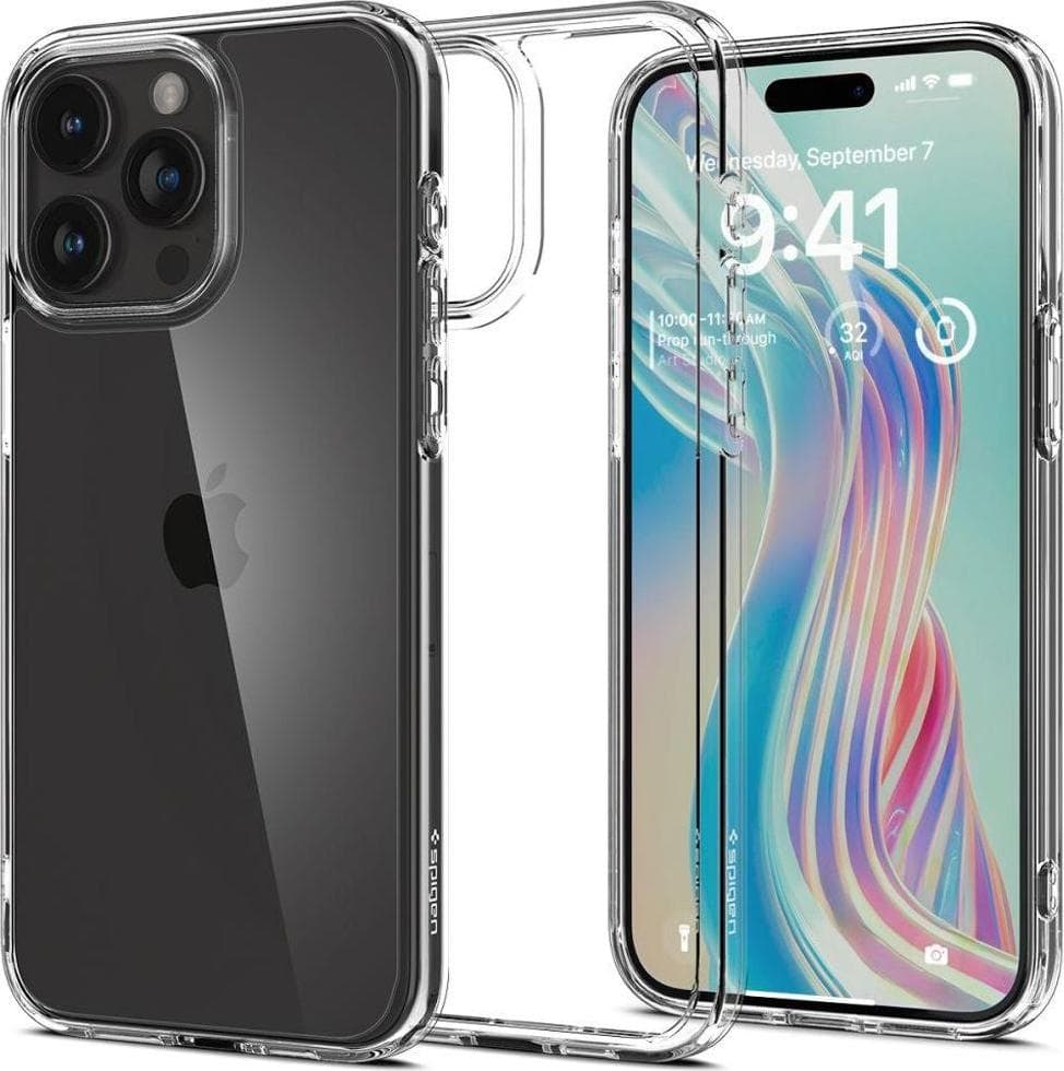 Хибриден кейс с висока степен на защита за iPhone 15 Pro Max - Spigen Ultra Hybrid Case (прозрачен)