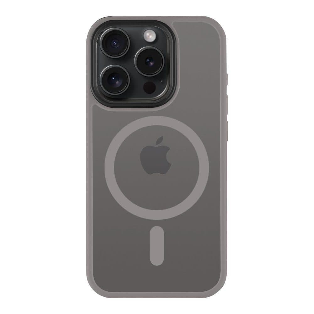 Хибриден удароустойчив кейс с MagSafe за iPhone 15 Pro - Tactical MagForce Hyperstealth Cover (сив)