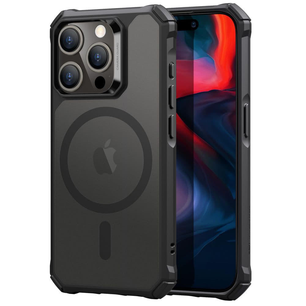 Хибриден удароустойчив кейс с MagSafe за iPhone 15 Pro - ESR Air Armor HaloLock MagSafe Case (черен-мат)
