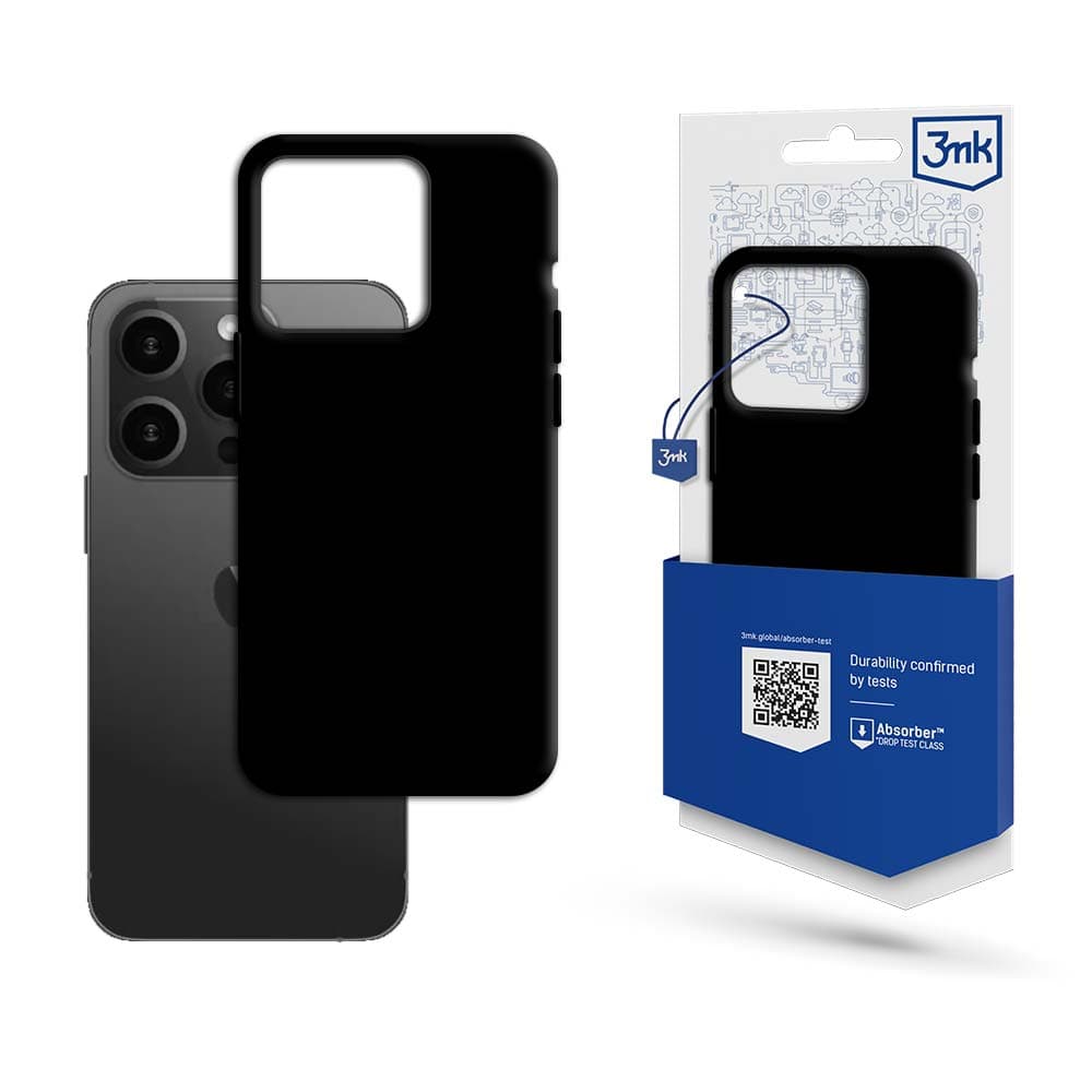 Силиконов (TPU) калъф за iPhone 15 Pro Max - 3MK Matt Case (черен)