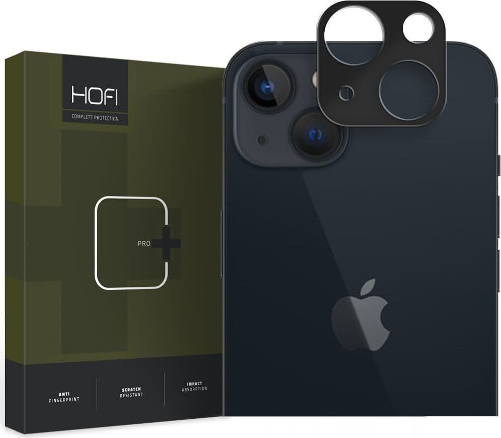 Предпазна метална плочка за камерата на iPhone 15, iPhone 15 Plus - Hofi Alucam Pro Plus Lens Protector (черен)