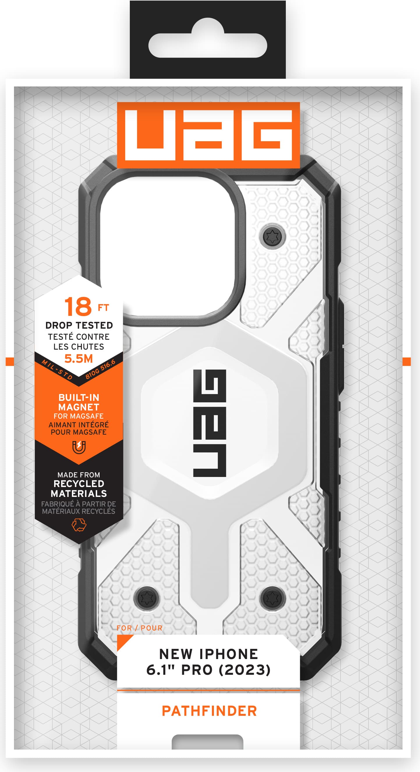 Удароустойчив хибриден кейс за iPhone 15 Pro - Urban Armor Gear Pathfinder MagSafe Case (прозрачен)